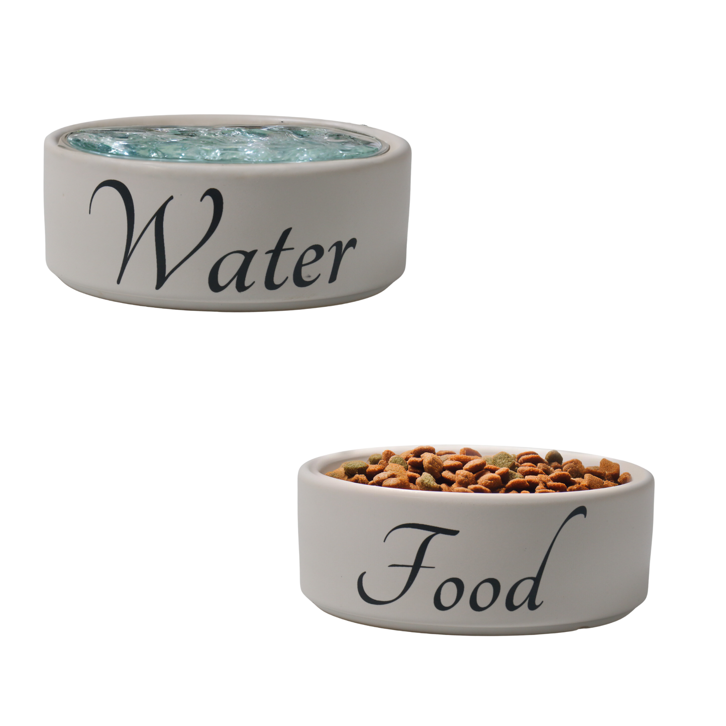 Ceramic Pet Bowl Set: Food and Water, Modern Design