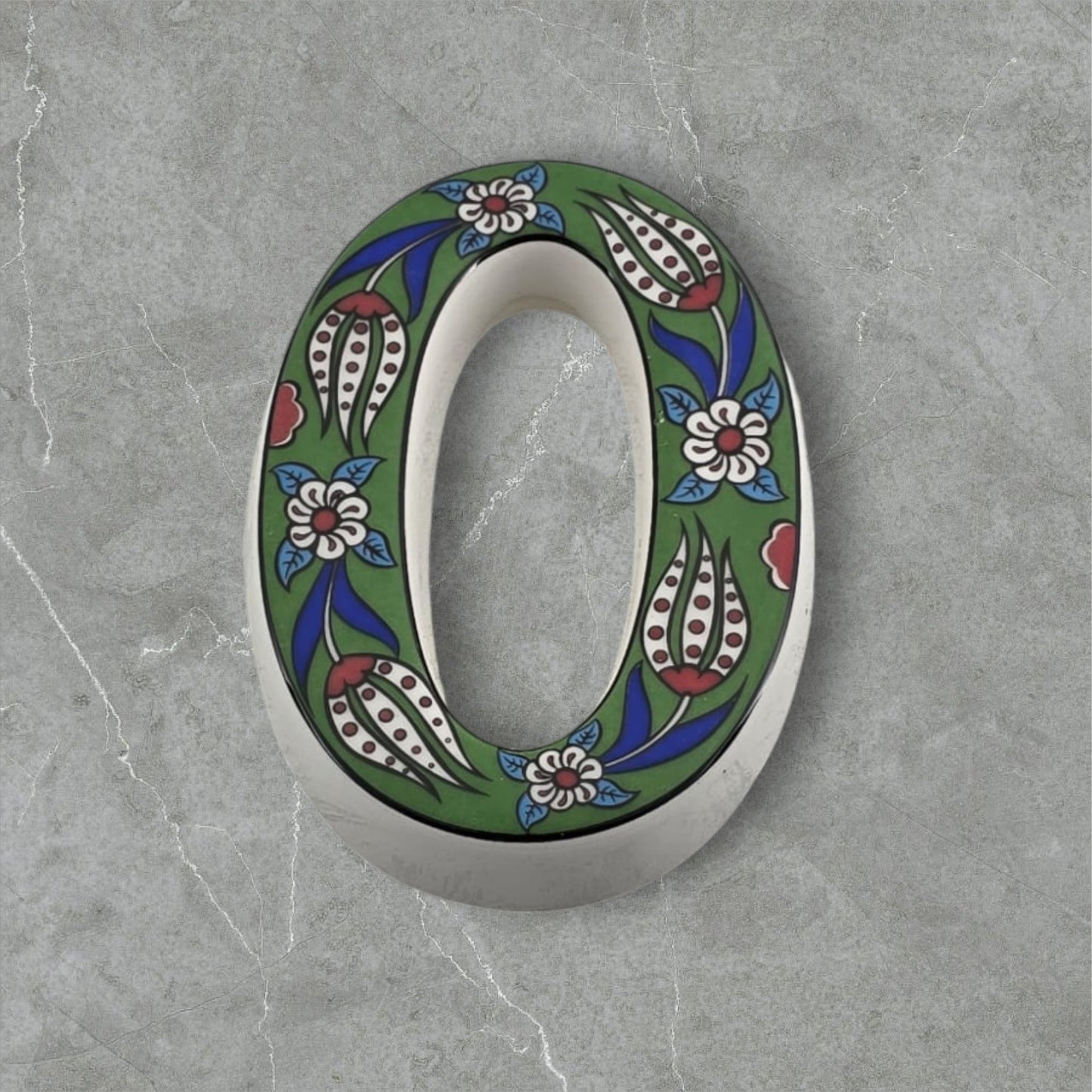 Tulip Ceramic House Numbers: Hand Decorated Address Plaque