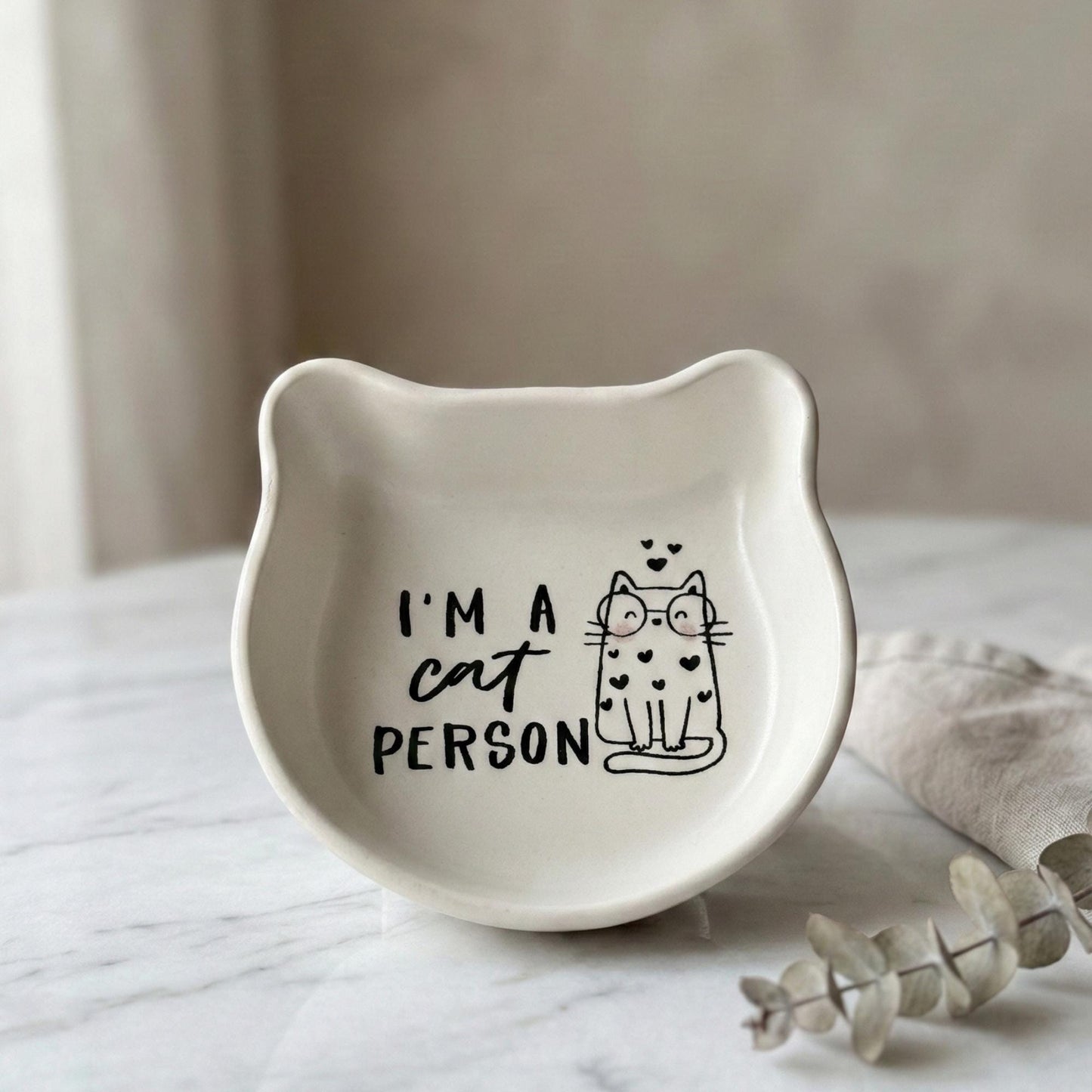 Ceramic (4 Designs) 200 ml Feeding Minimal White Cat Ear Dish Pet Bowl Food Safe