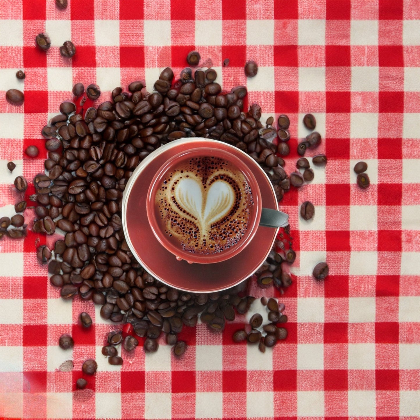 Ceramic Espresso Mug Set: Hand-Painted Cherry & Daisy Design