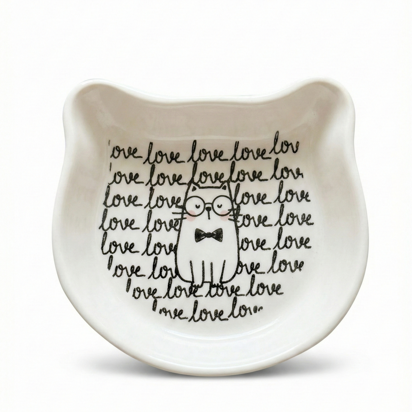 Ceramic (4 Designs) 200 ml Feeding Minimal White Cat Ear Dish Pet Bowl Food Safe