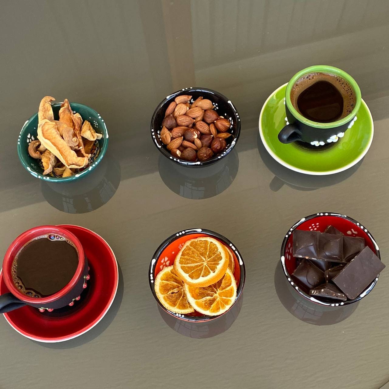 Ceramic Espresso Mug Set: Hand-Painted Cherry & Daisy Design