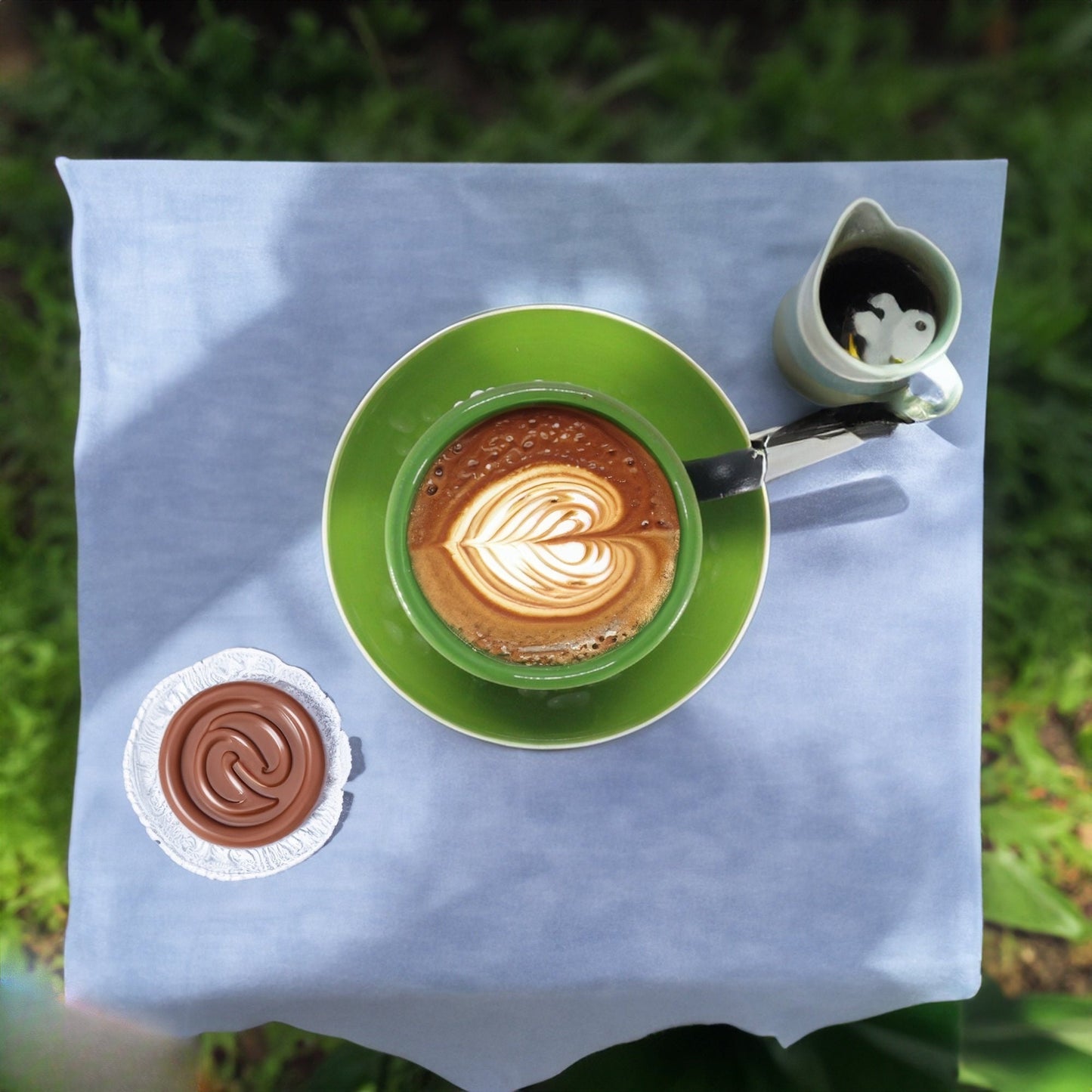 Ceramic Espresso Mug Set: Hand-Painted Cherry & Daisy Design