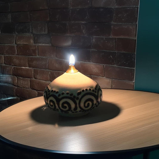 Handmade Mini Ceramic Oil Lamp: Aromatherapy Home Decor
