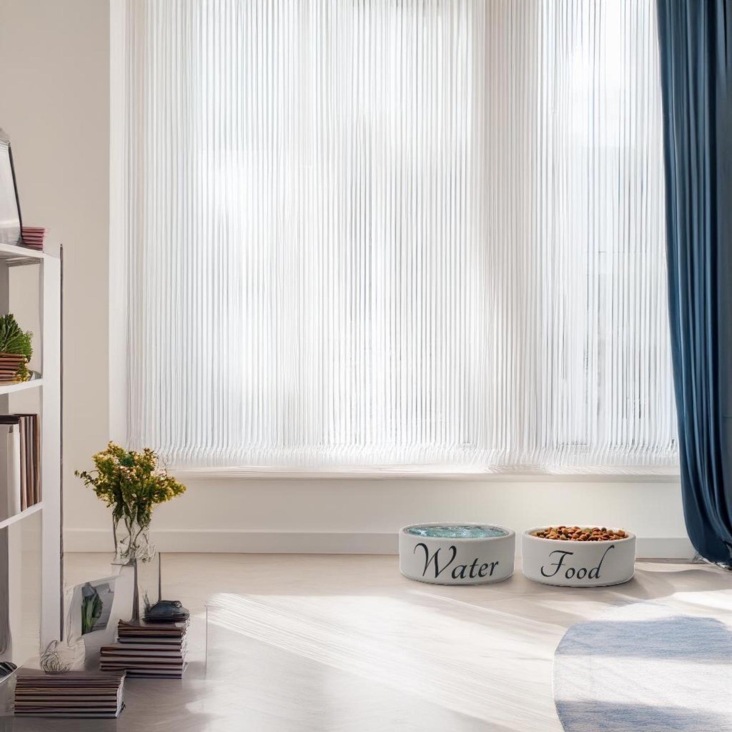 Ceramic Pet Bowl Set: Food and Water, Modern Design