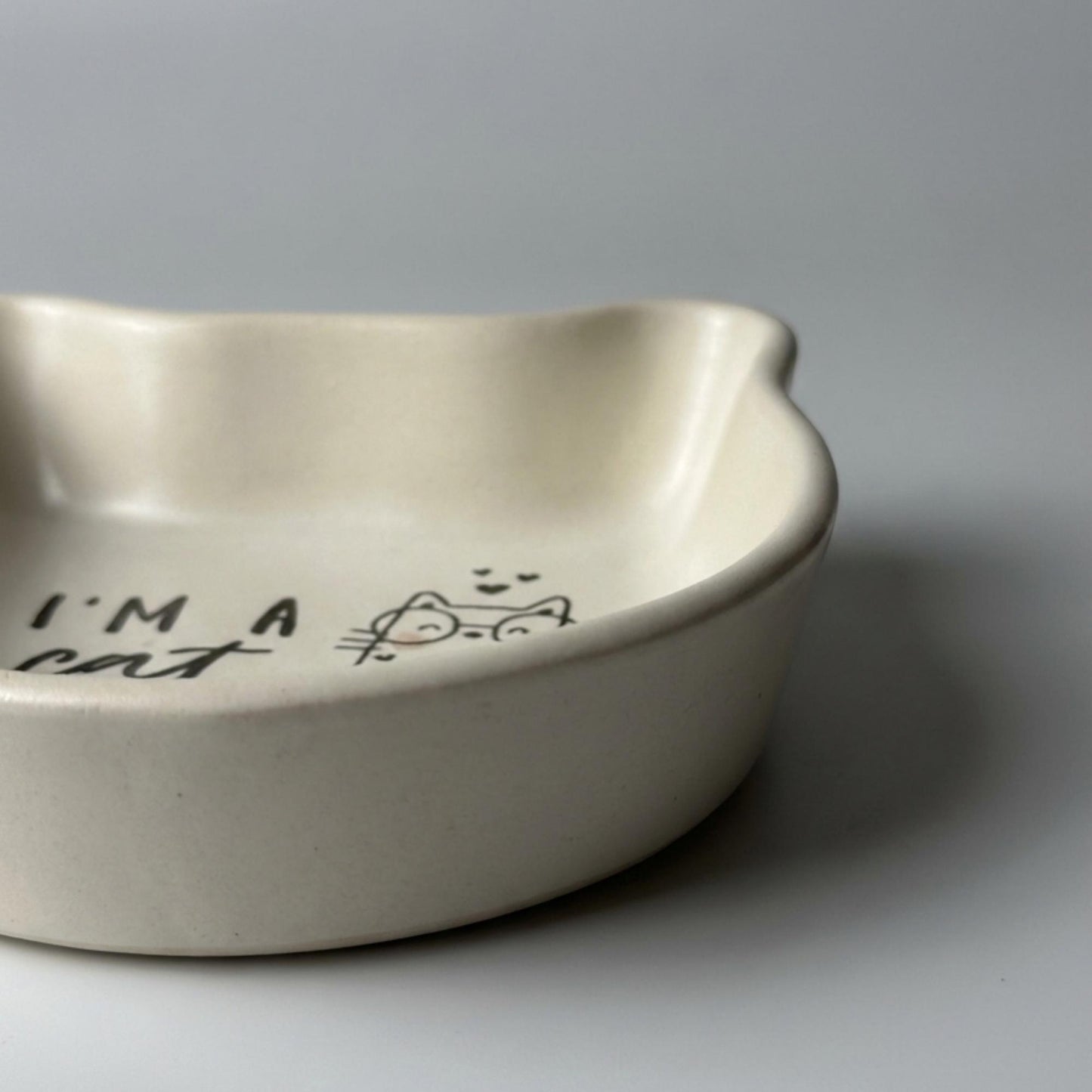 Ceramic (4 Designs) 200 ml Feeding Minimal White Cat Ear Dish Pet Bowl Food Safe