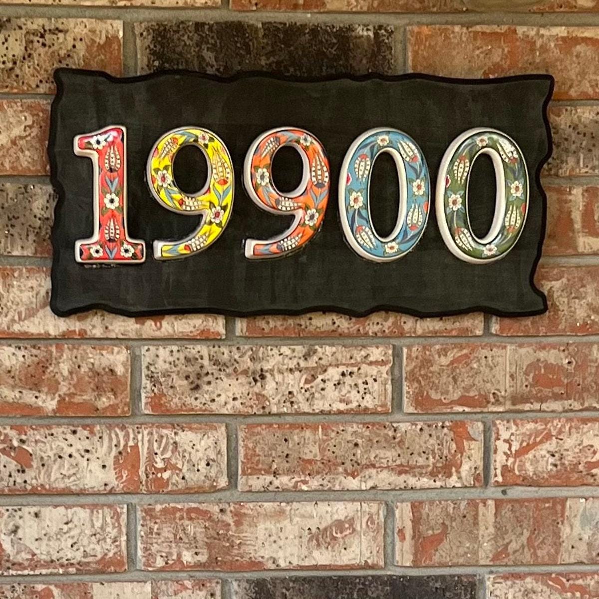 Tulip Ceramic House Numbers: Hand Decorated Address Plaque