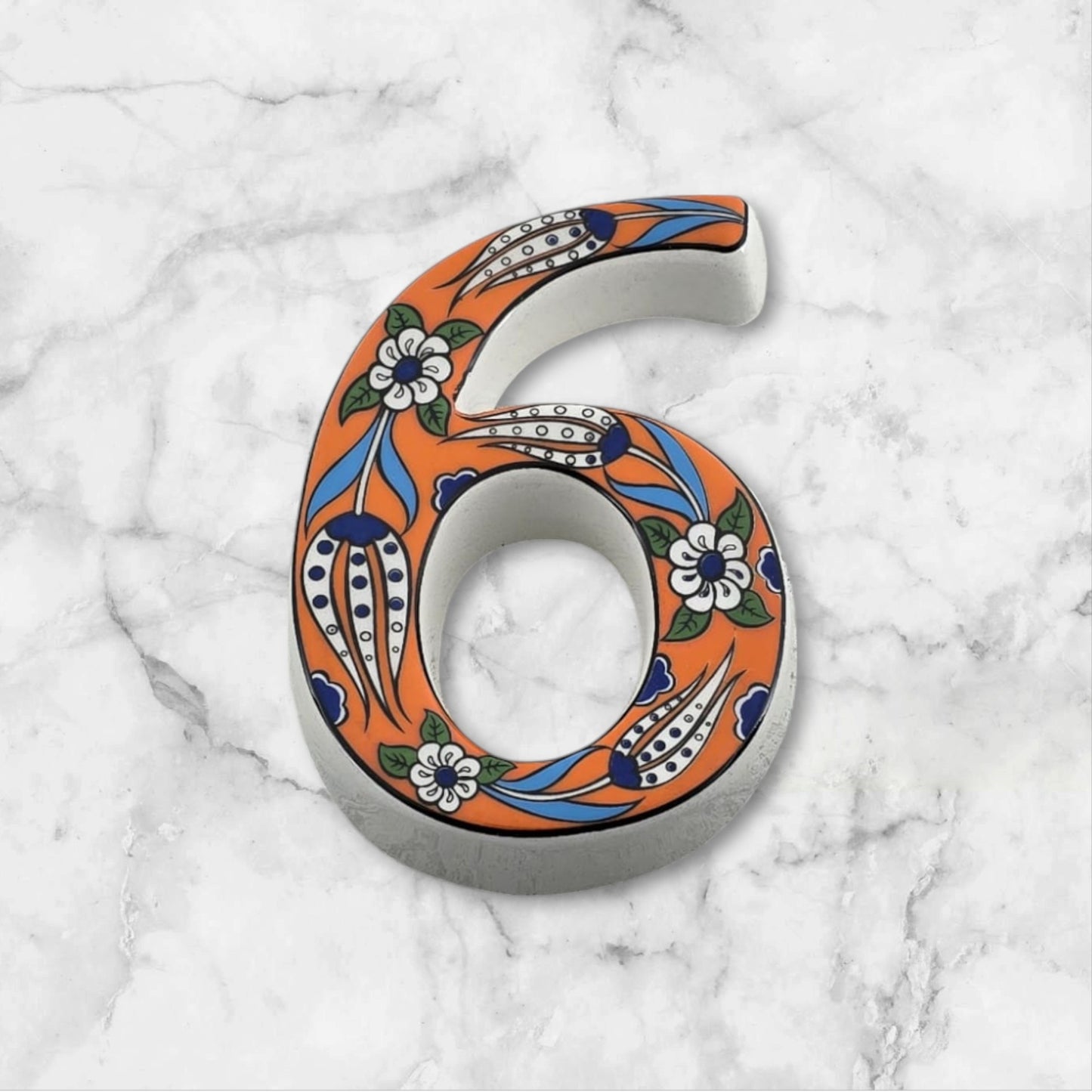 Tulip Ceramic House Numbers: Hand Decorated Address Plaque