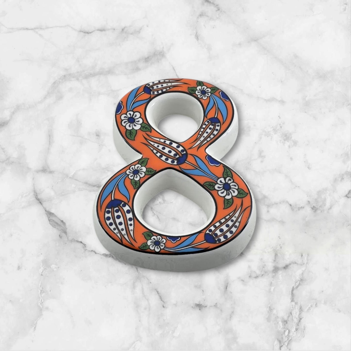 Tulip Ceramic House Numbers: Hand Decorated Address Plaque