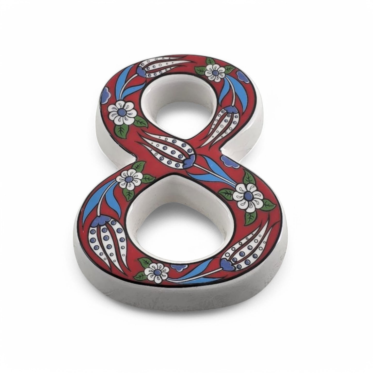 Tulip Ceramic House Numbers: Hand Decorated Address Plaque