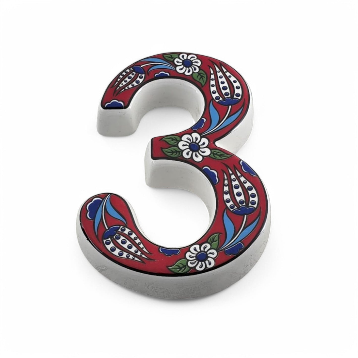 Tulip Ceramic House Numbers: Hand Decorated Address Plaque