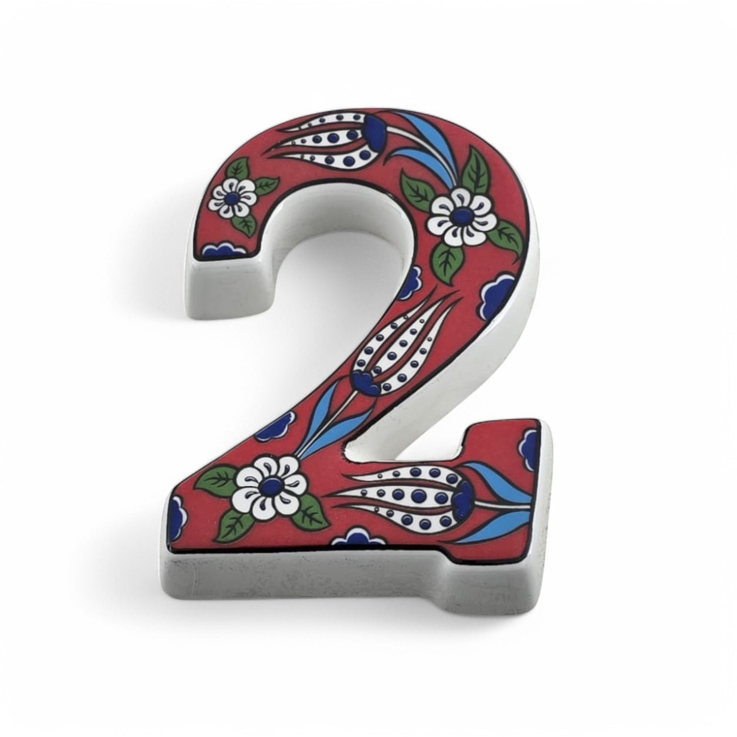 Tulip Ceramic House Numbers: Hand Decorated Address Plaque