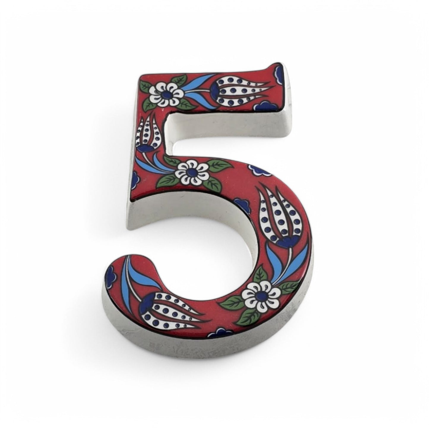 Tulip Ceramic House Numbers: Hand Decorated Address Plaque