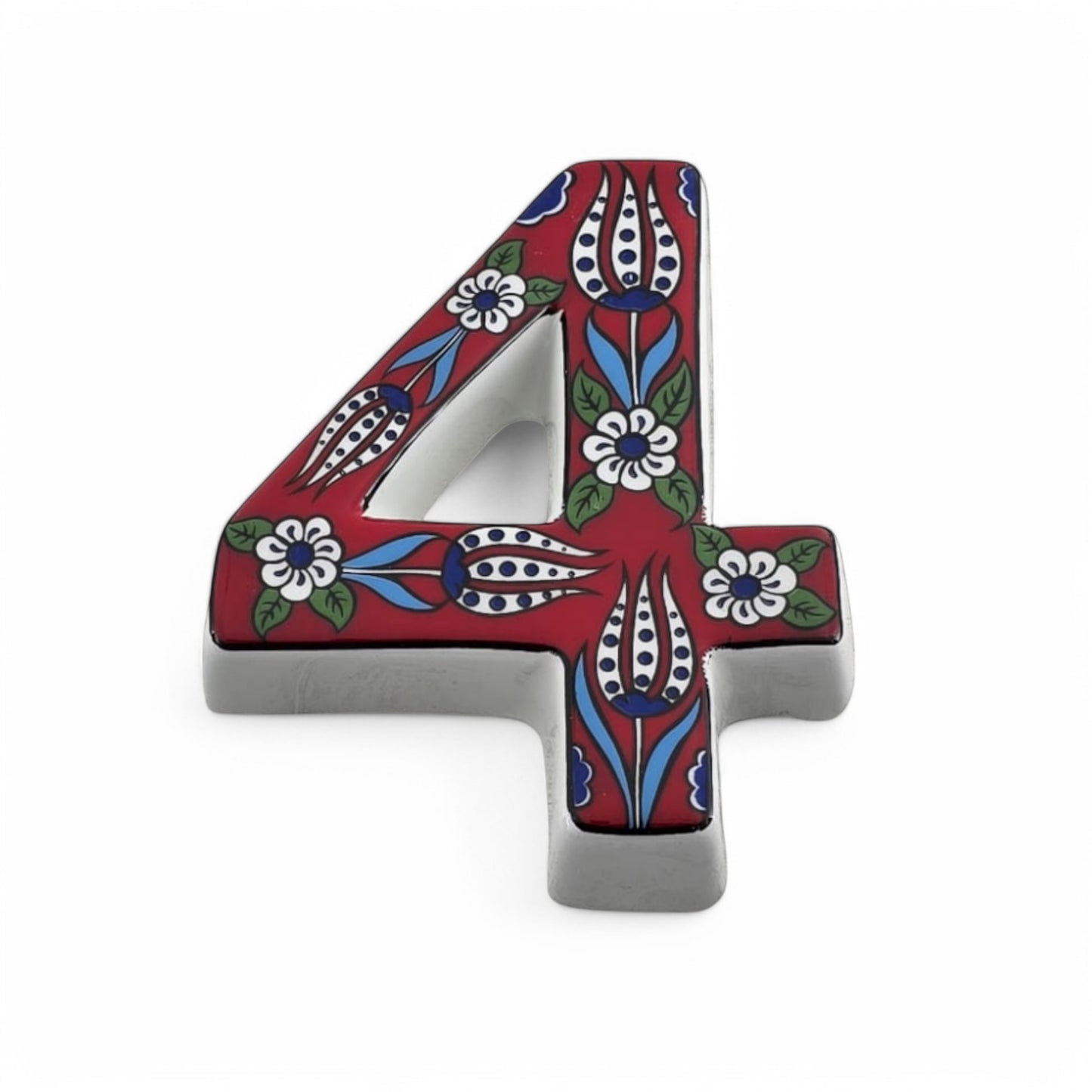 Tulip Ceramic House Numbers: Hand Decorated Address Plaque