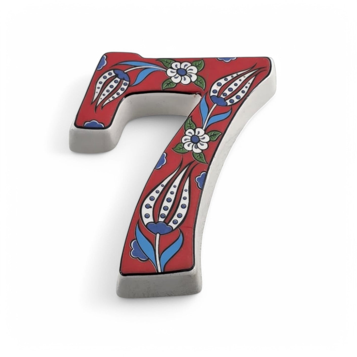 Tulip Ceramic House Numbers: Hand Decorated Address Plaque