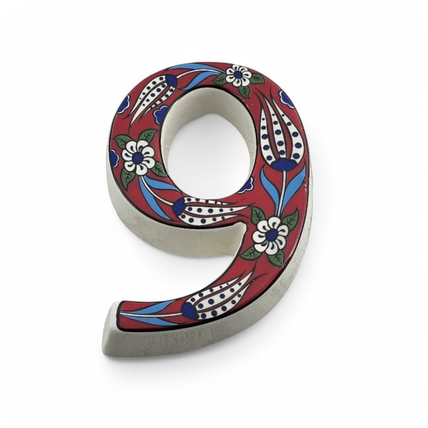 Tulip Ceramic House Numbers: Hand Decorated Address Plaque