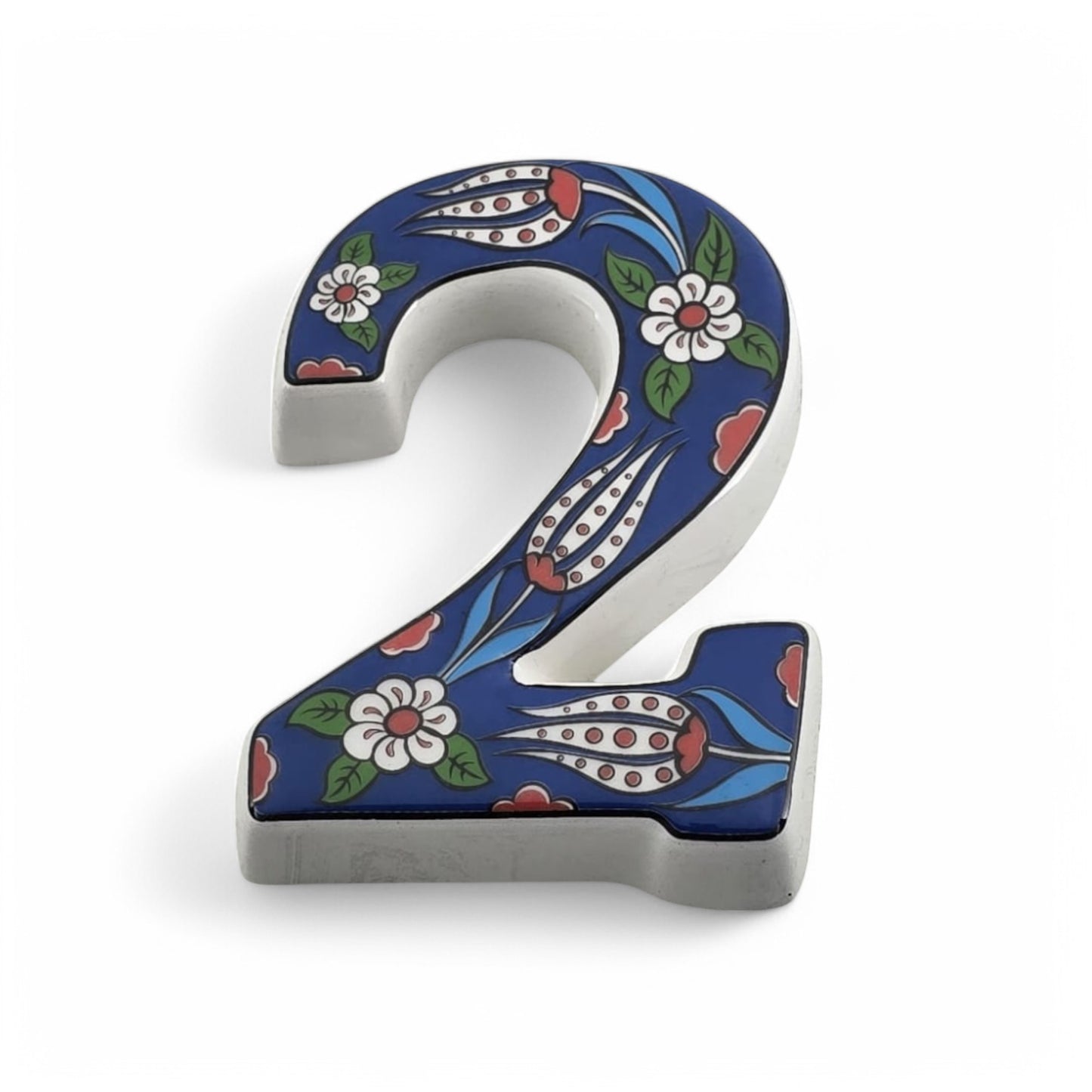Tulip Ceramic House Numbers: Hand Decorated Address Plaque
