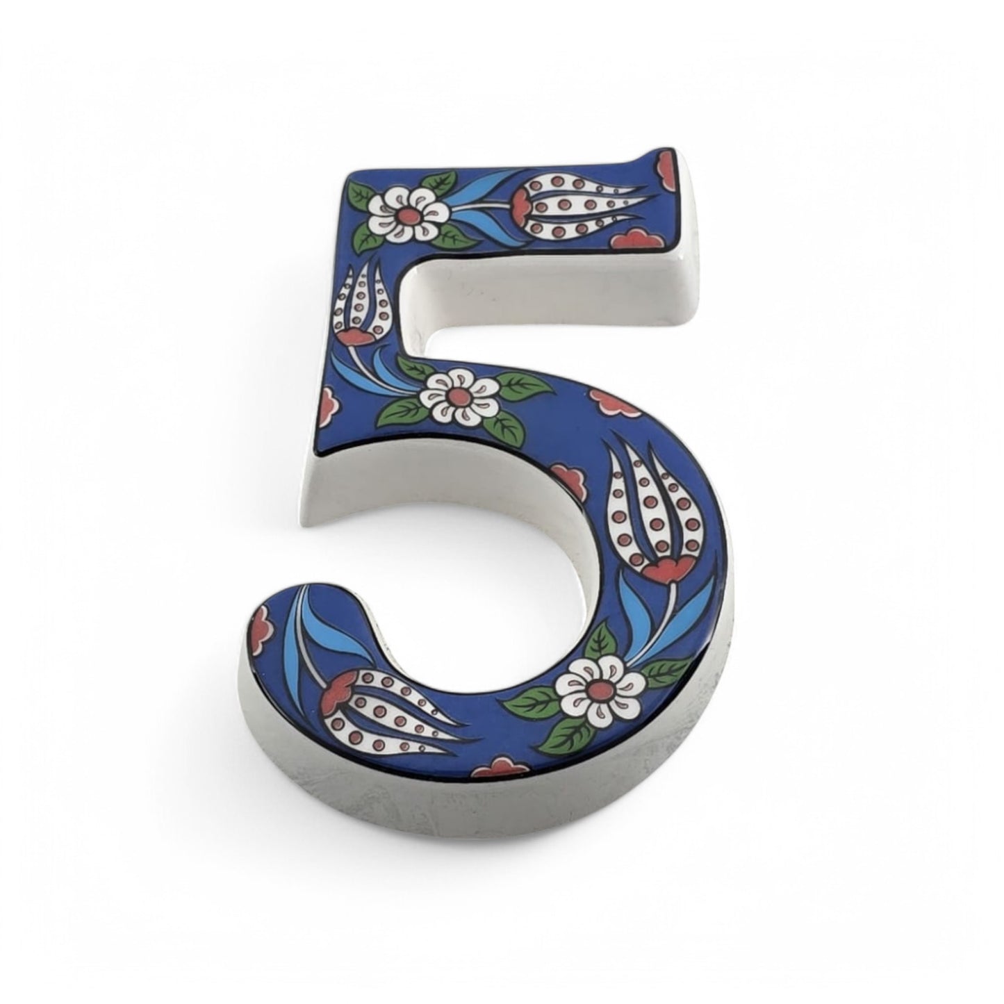 Tulip Ceramic House Numbers: Hand Decorated Address Plaque