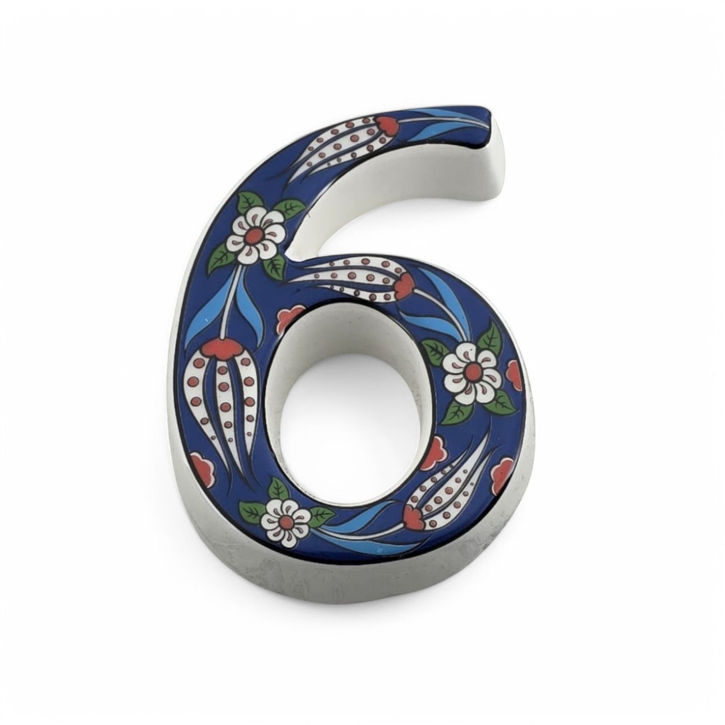 Tulip Ceramic House Numbers: Hand Decorated Address Plaque