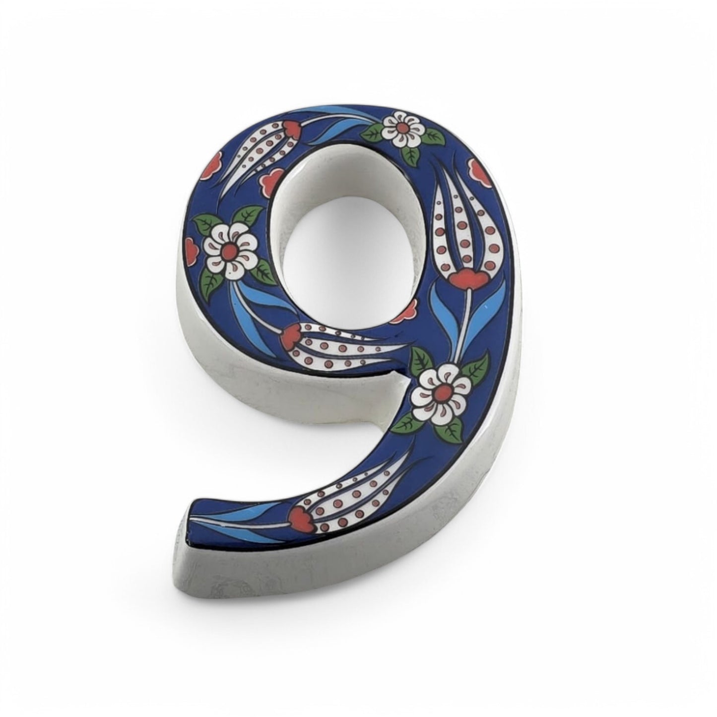 Tulip Ceramic House Numbers: Hand Decorated Address Plaque