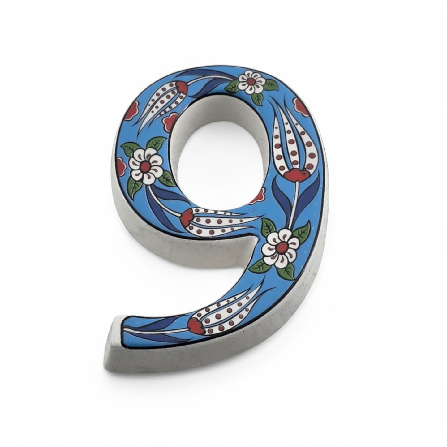 Tulip Ceramic House Numbers: Hand Decorated Address Plaque