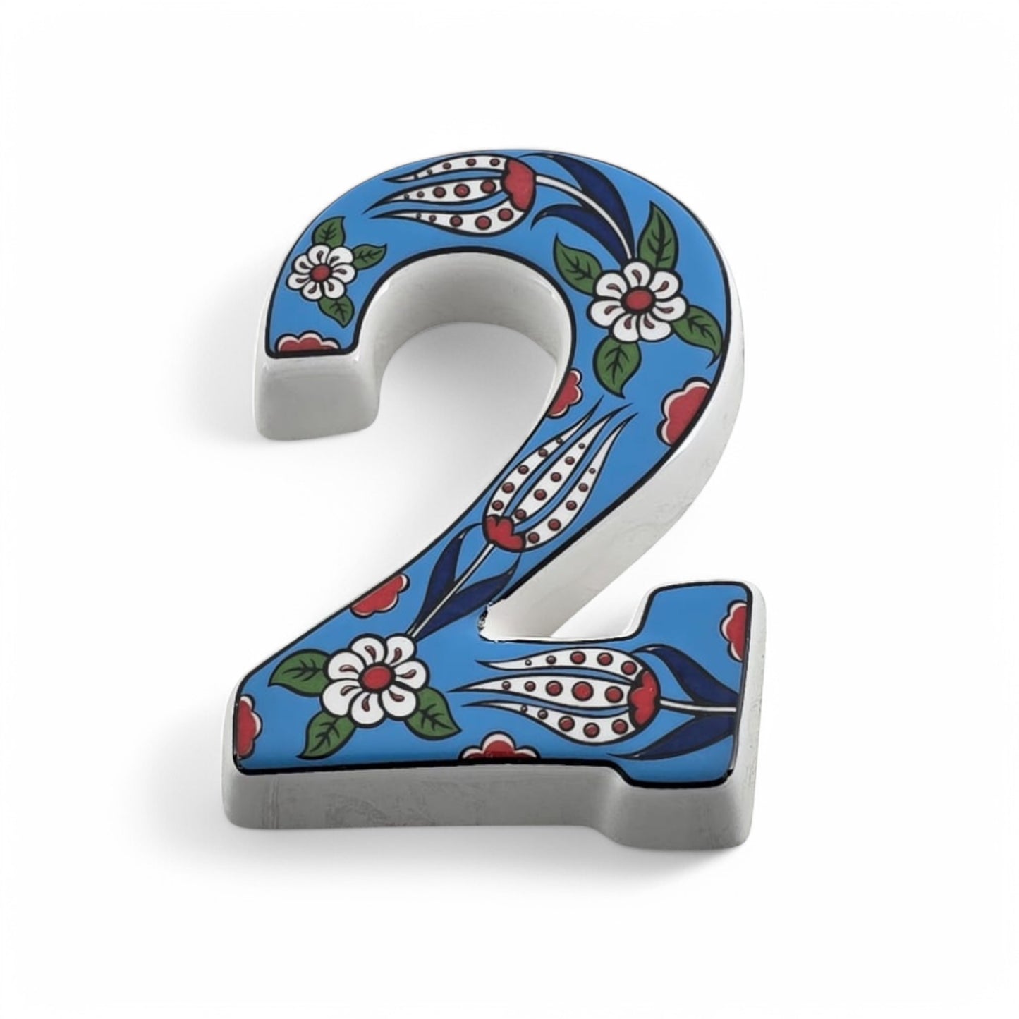 Tulip Ceramic House Numbers: Hand Decorated Address Plaque