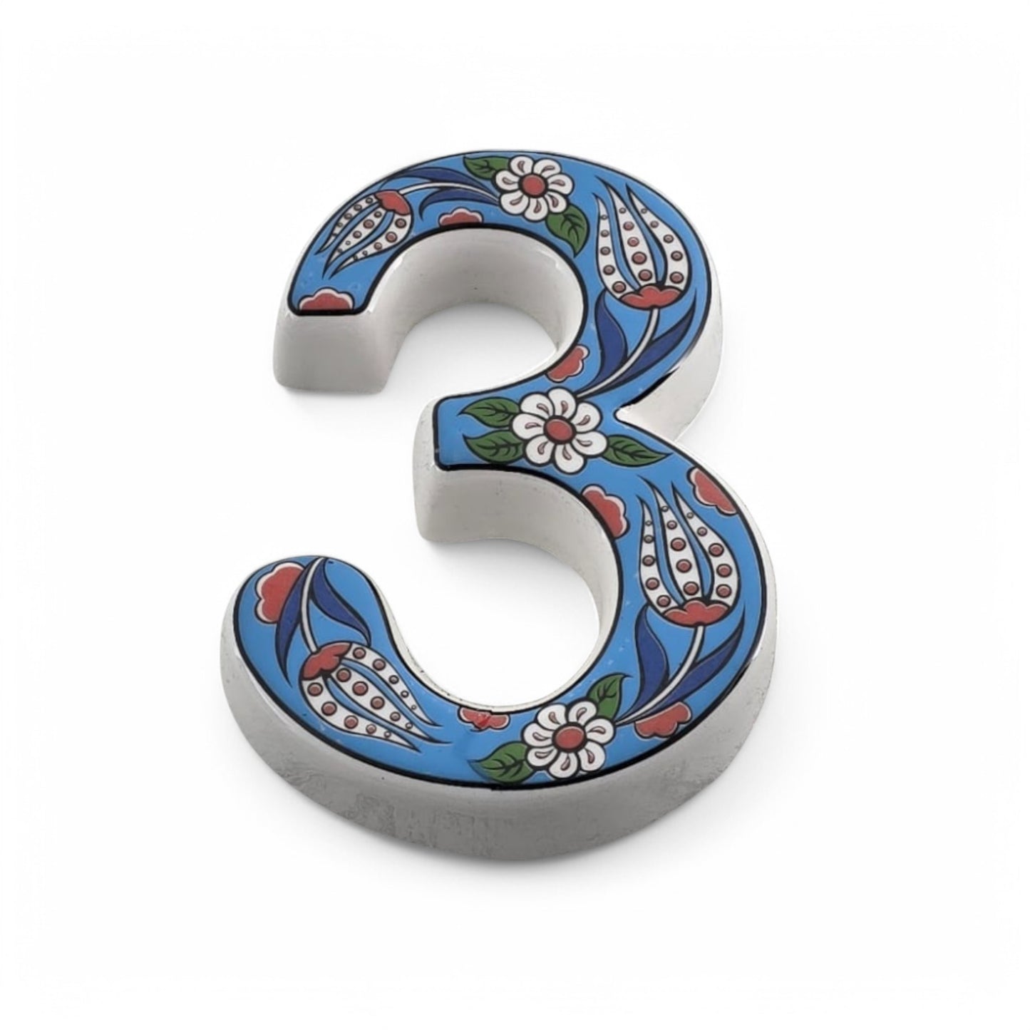 Tulip Ceramic House Numbers: Hand Decorated Address Plaque