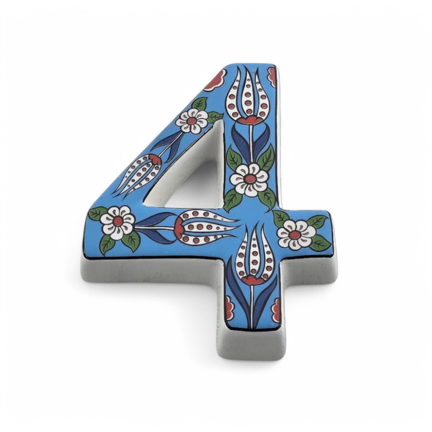 Tulip Ceramic House Numbers: Hand Decorated Address Plaque