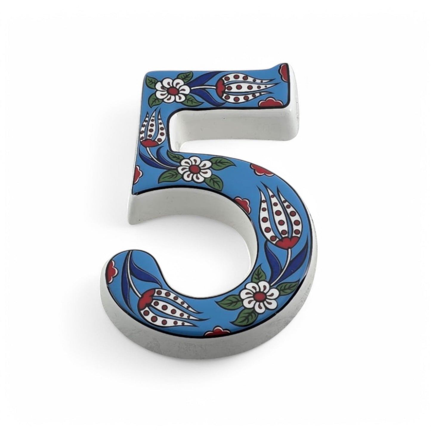 Tulip Ceramic House Numbers: Hand Decorated Address Plaque