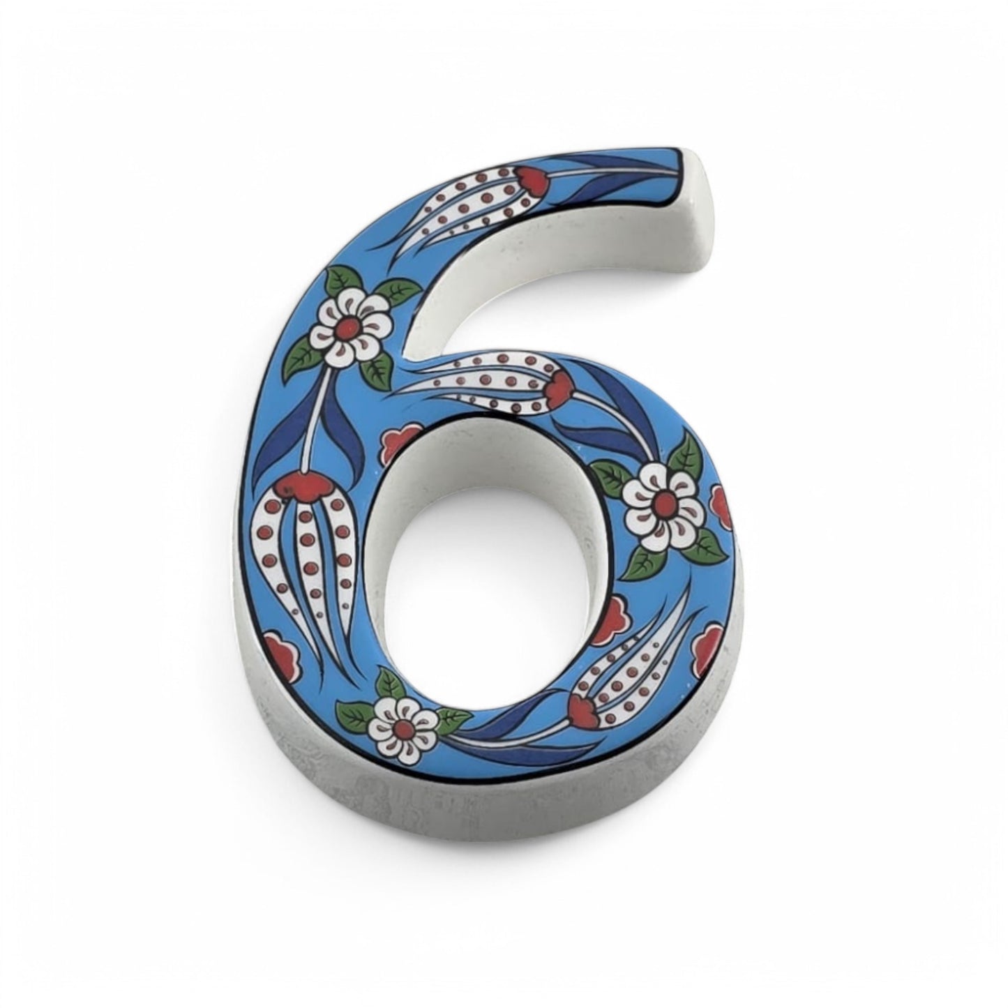 Tulip Ceramic House Numbers: Hand Decorated Address Plaque