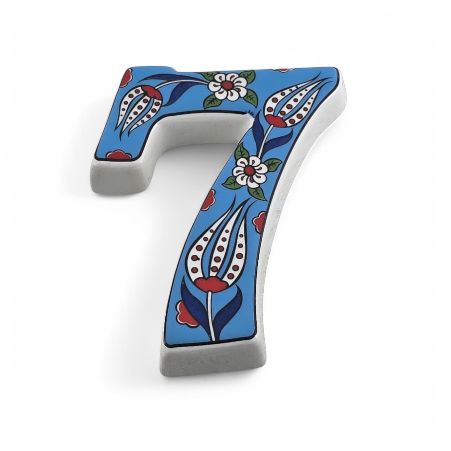 Tulip Ceramic House Numbers: Hand Decorated Address Plaque
