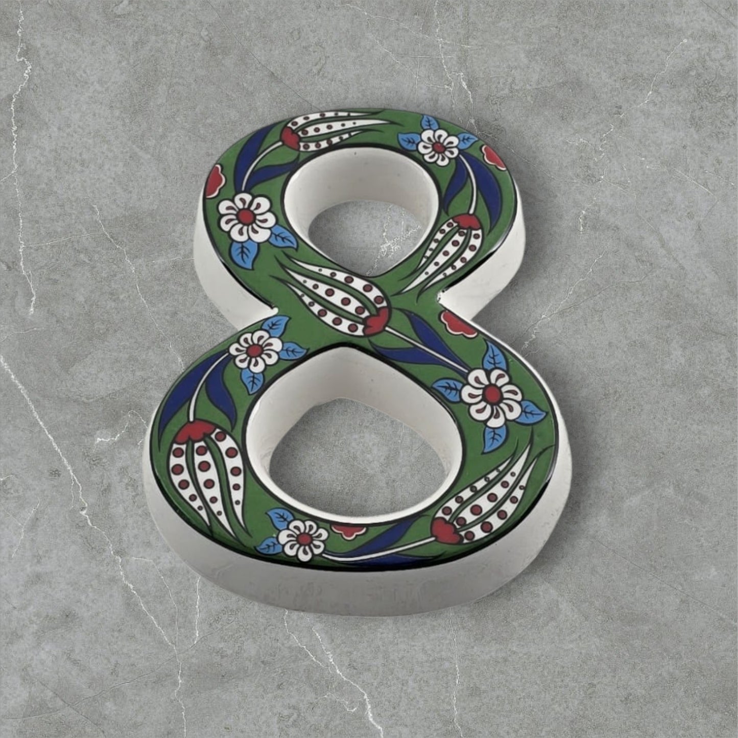 Tulip Ceramic House Numbers: Hand Decorated Address Plaque