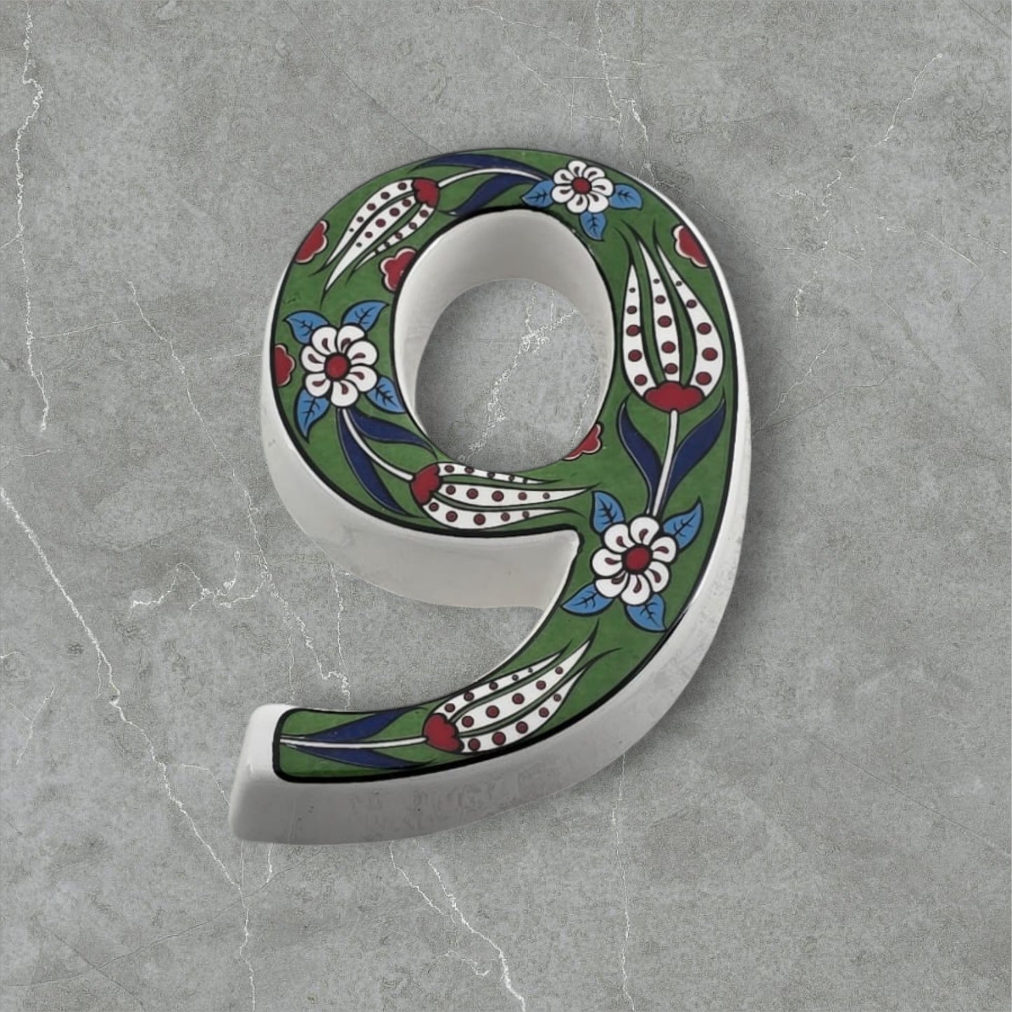 Tulip Ceramic House Numbers: Hand Decorated Address Plaque