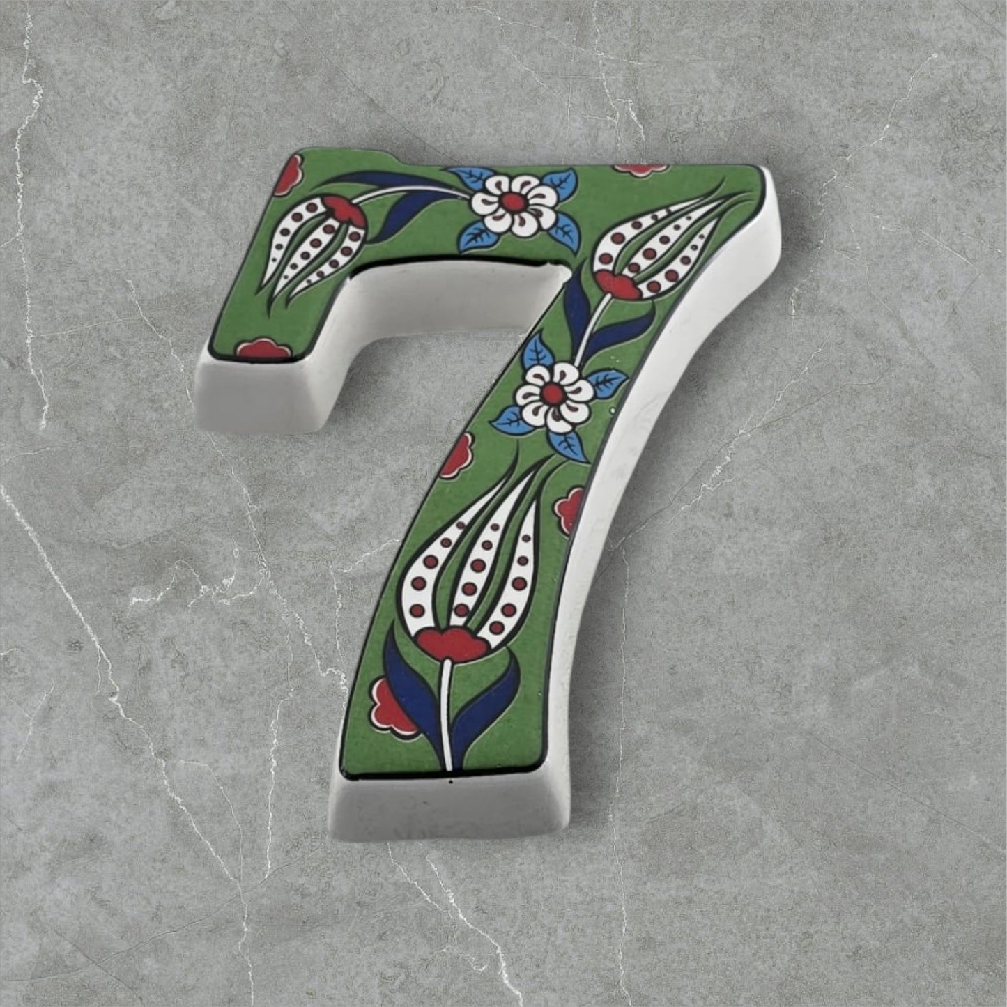 Tulip Ceramic House Numbers: Hand Decorated Address Plaque