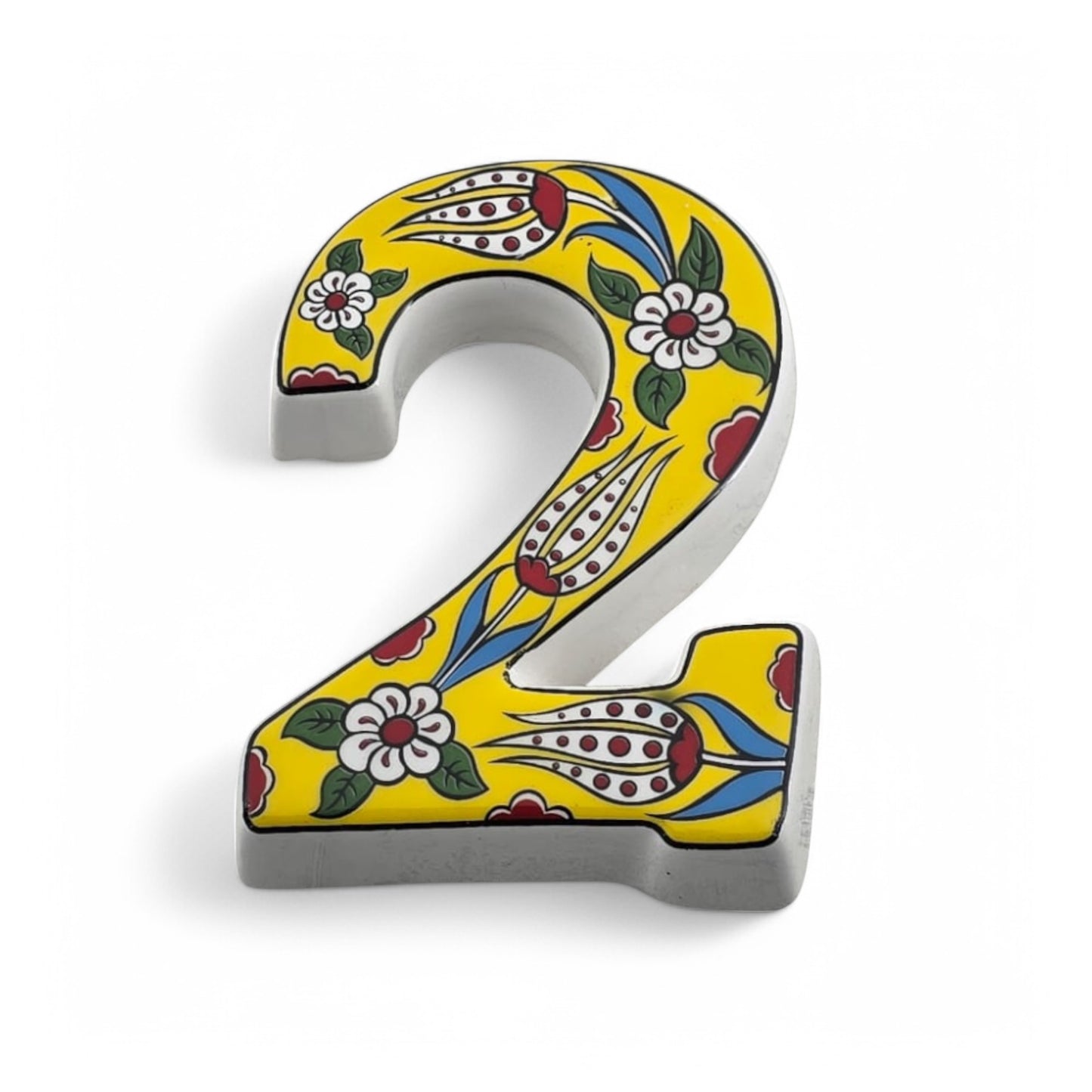 Tulip Ceramic House Numbers: Hand Decorated Address Plaque