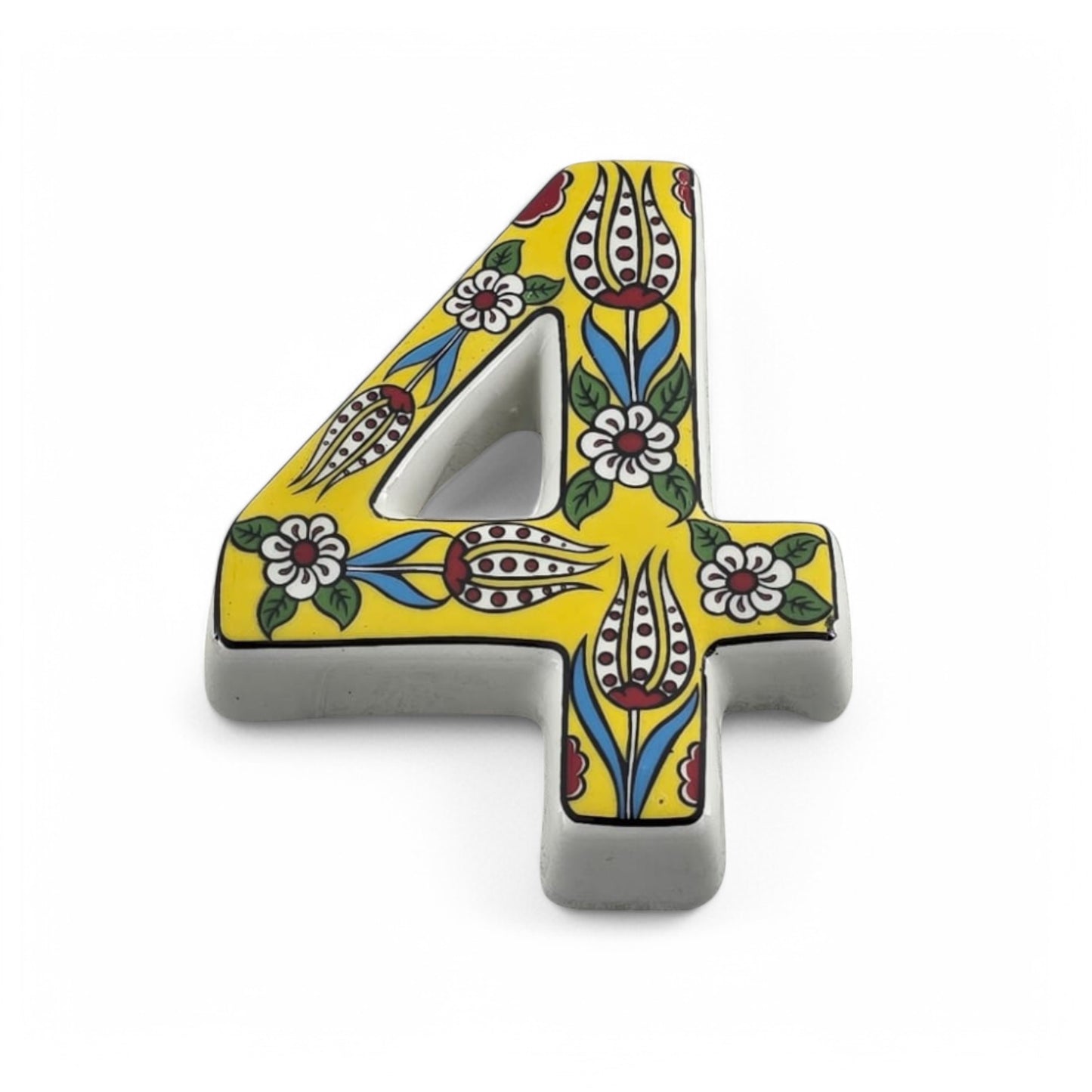 Tulip Ceramic House Numbers: Hand Decorated Address Plaque