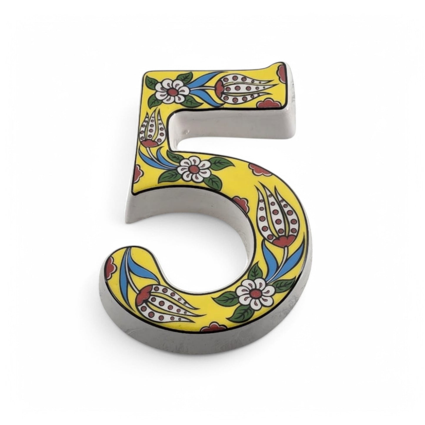 Tulip Ceramic House Numbers: Hand Decorated Address Plaque