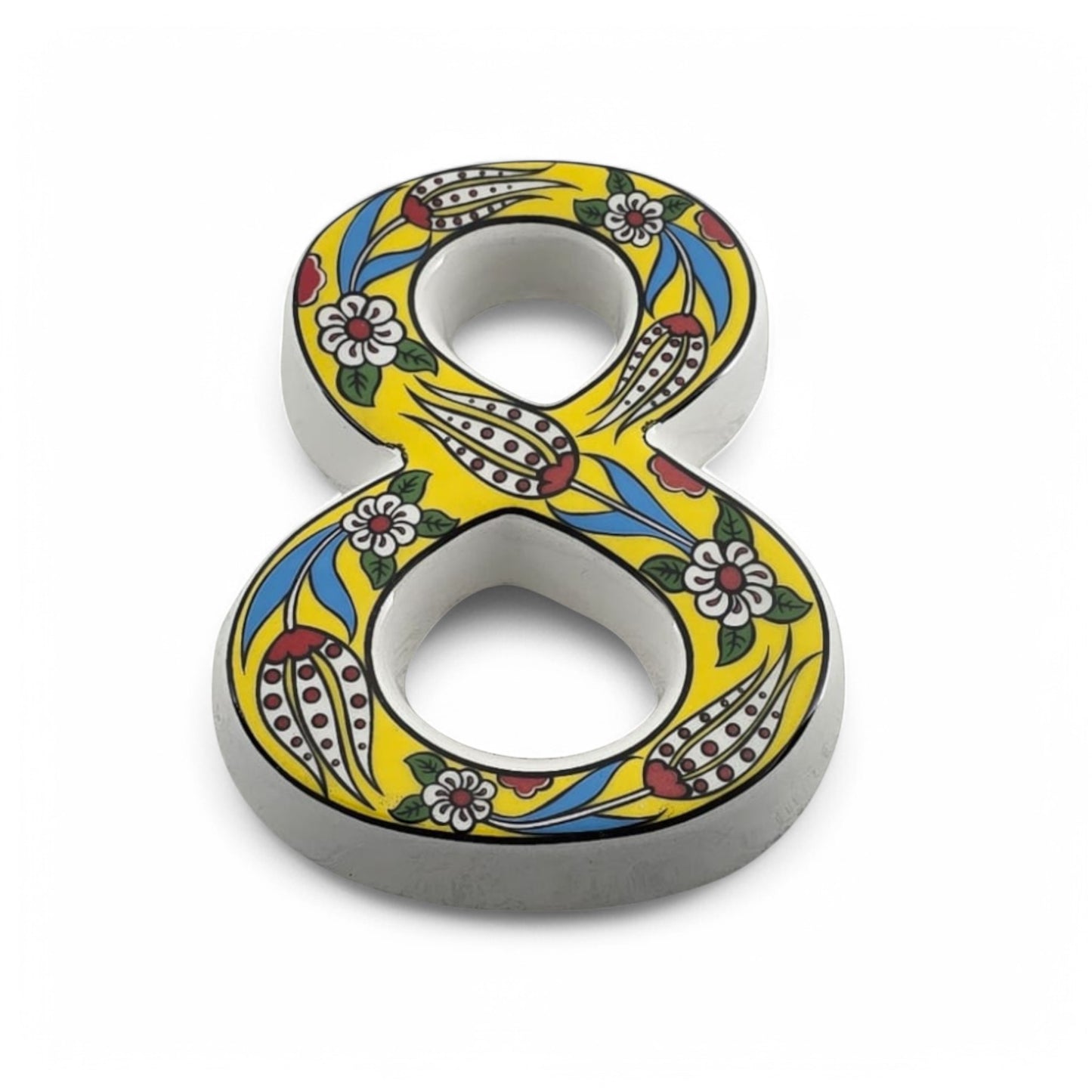 Tulip Ceramic House Numbers: Hand Decorated Address Plaque