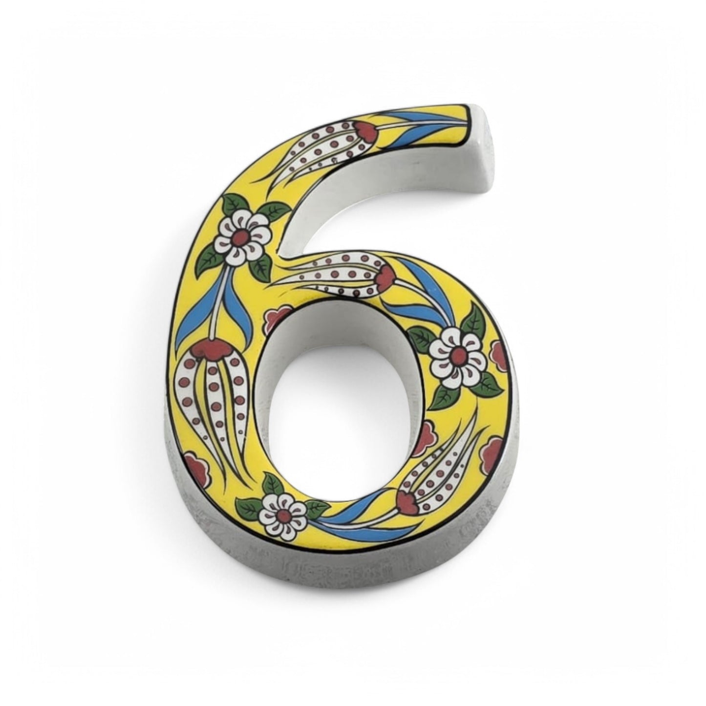 Tulip Ceramic House Numbers: Hand Decorated Address Plaque