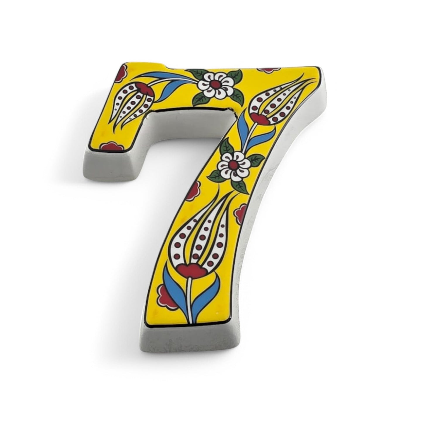 Tulip Ceramic House Numbers: Hand Decorated Address Plaque